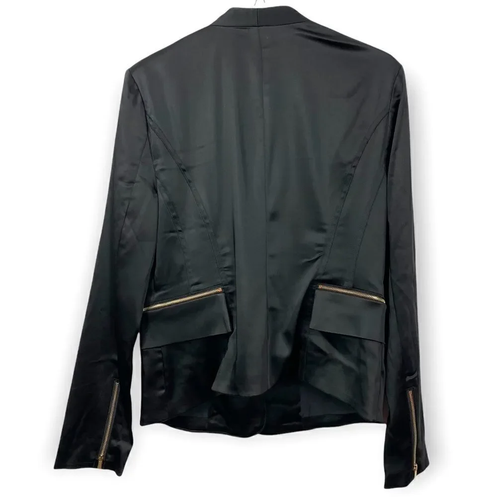 Cache Satin Black Blazer New Without Tags - Picture 2 of 5